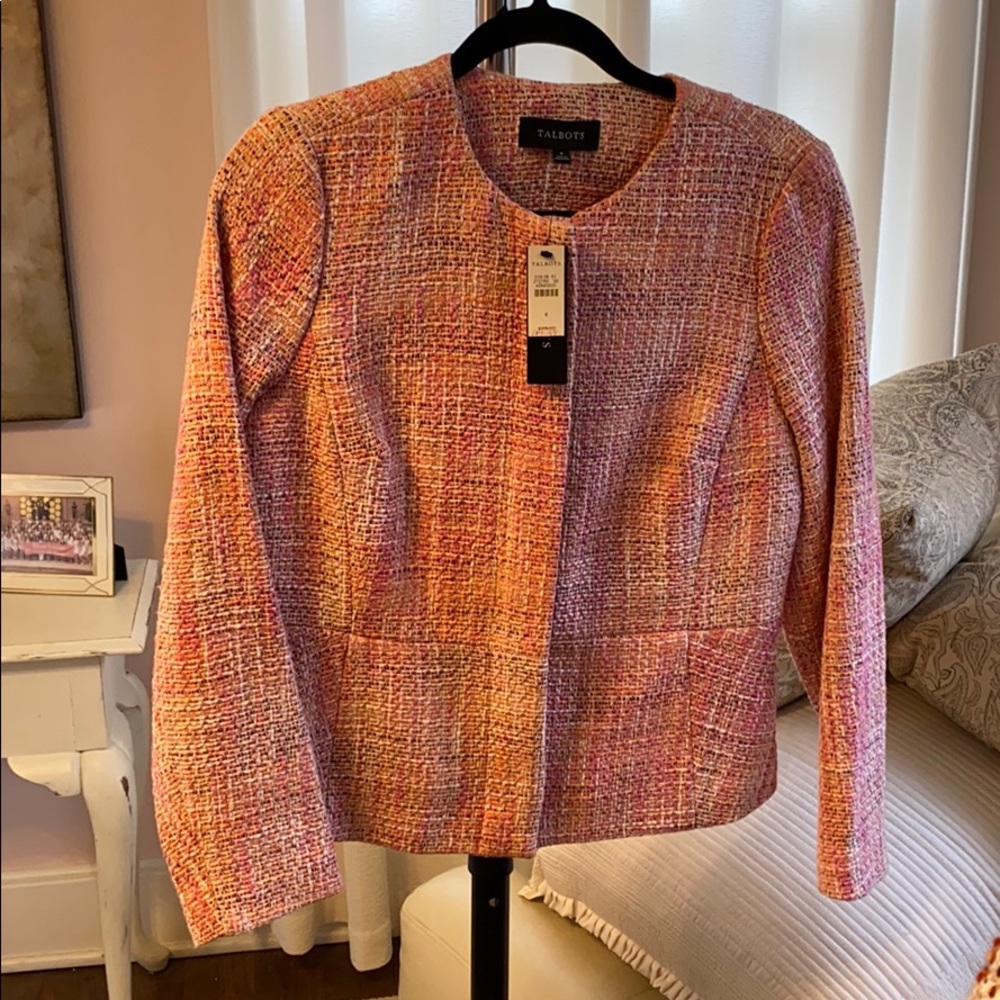 Pink/Orange Tweed Talbots Jacket